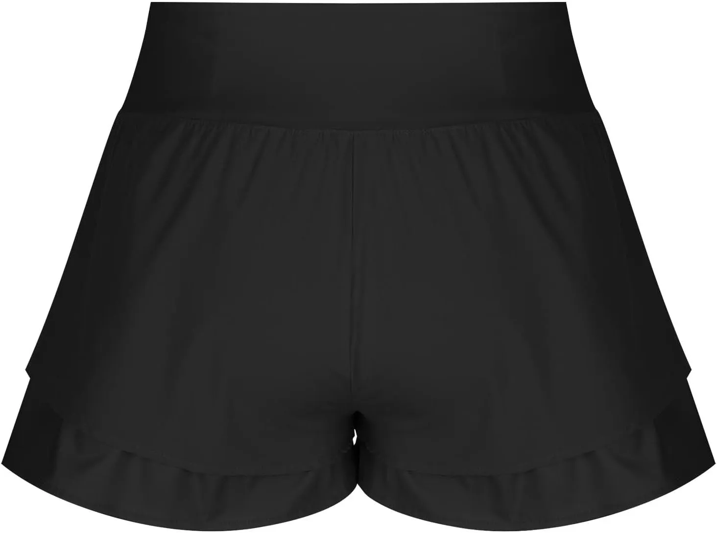 2 in 1 Running Shorts for Women Flowy High Waisted Athletic Shorts Double Layered Ruffle Workout Tennis Skirt Skorts