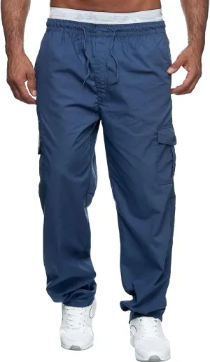 2024 Men's Baggy Cargo Pants Loose Sport Hiking Pants Stylish Casual Work Jogger Sweatpants Outdoor Trousers Pockets