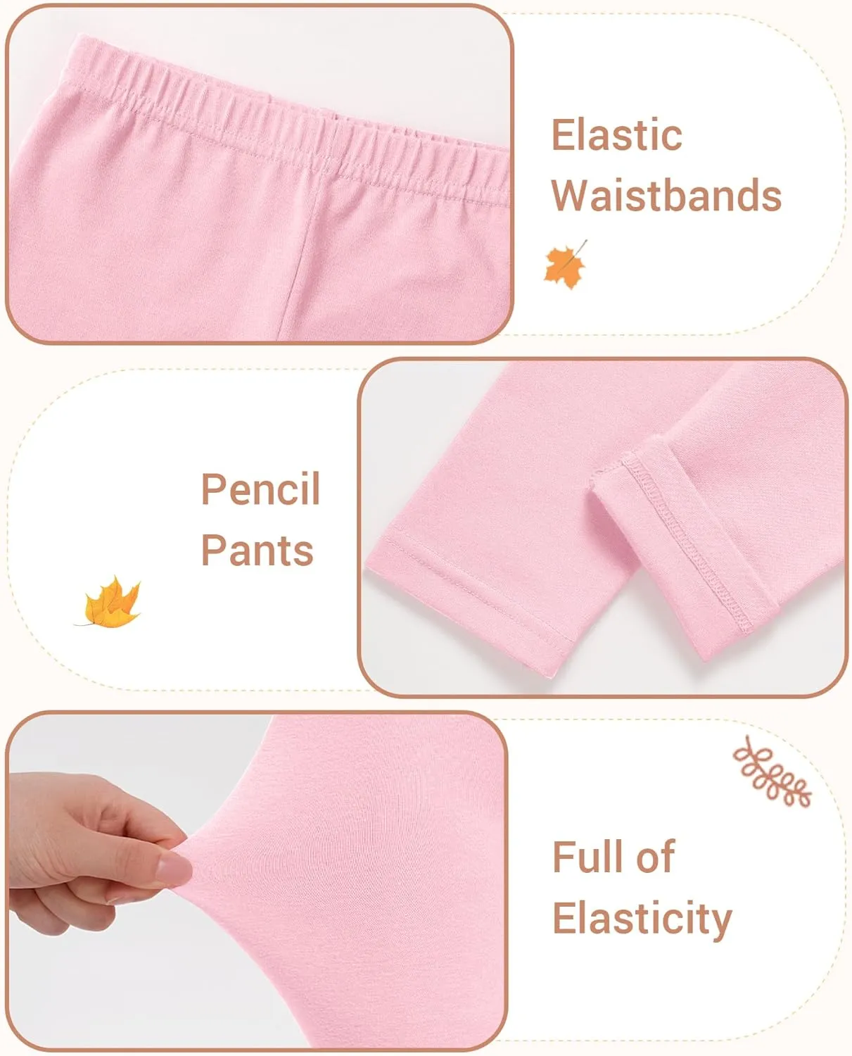 3 Pack Baby Cotton Pants Toddler Boys Girls Leggings Basic Clothes Size 18M-5T