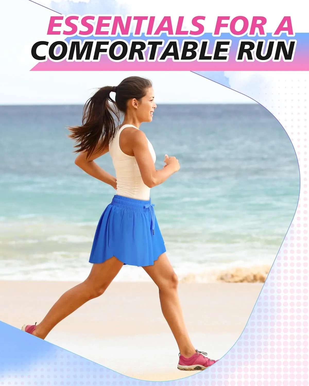 3 Pcs Flowy Running Shorts for Women 2 in 1 Butterfly Shorts with Pockets Spandex Liner Athletic Workout
