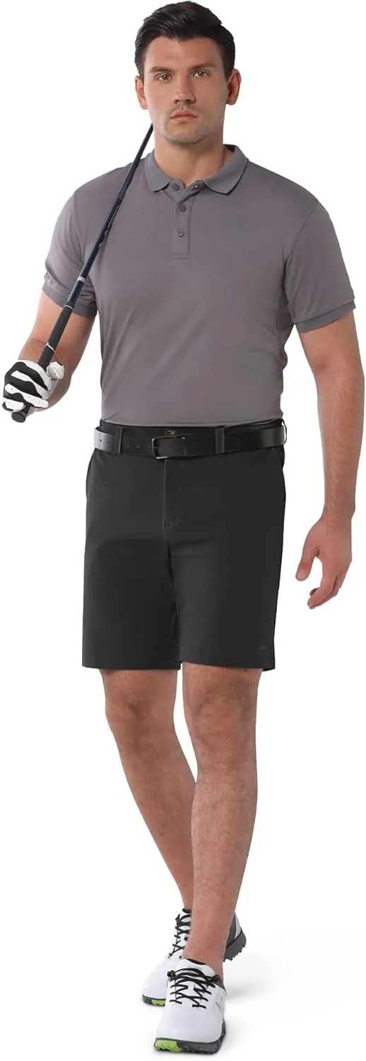 33,000ft Men's Golf Shorts 9" Dry Fit Stretch Golf Short UPF 50  Lightweight Flat Front Golf Shorts with Pockets