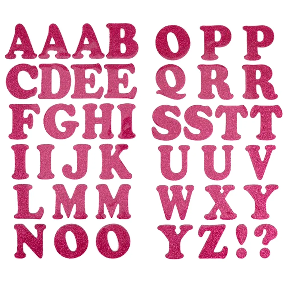 54 Pc Iron On Letters T Shirt Pink Glitter Alphabet Texture DIY Craft  Adhesive
