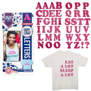 54 Pc Iron On Letters T Shirt Pink Glitter Alphabet Texture DIY Craft  Adhesive