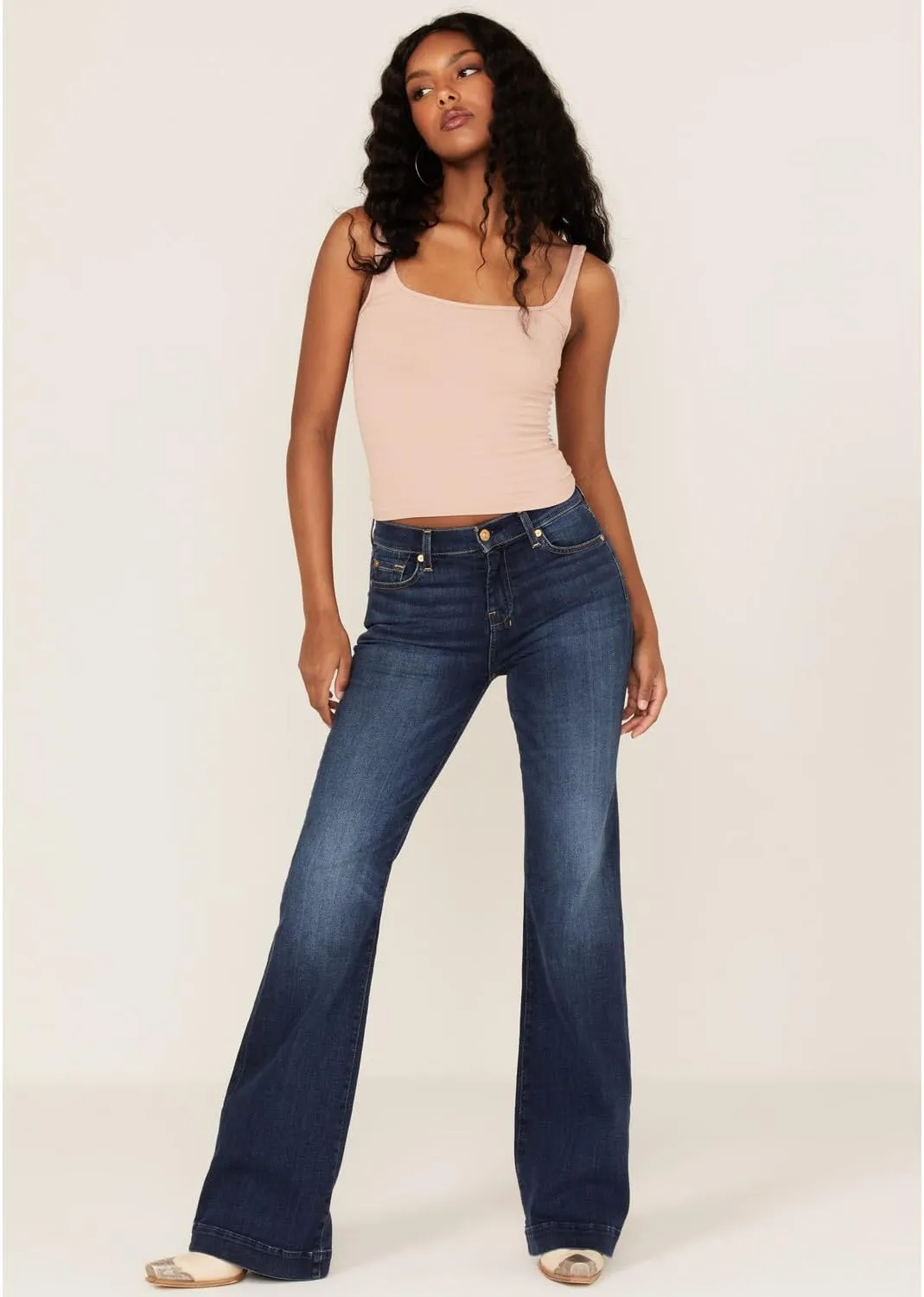 7 For All Mankind Women's Tailorless Dojo Regular Fit Flared Jeans