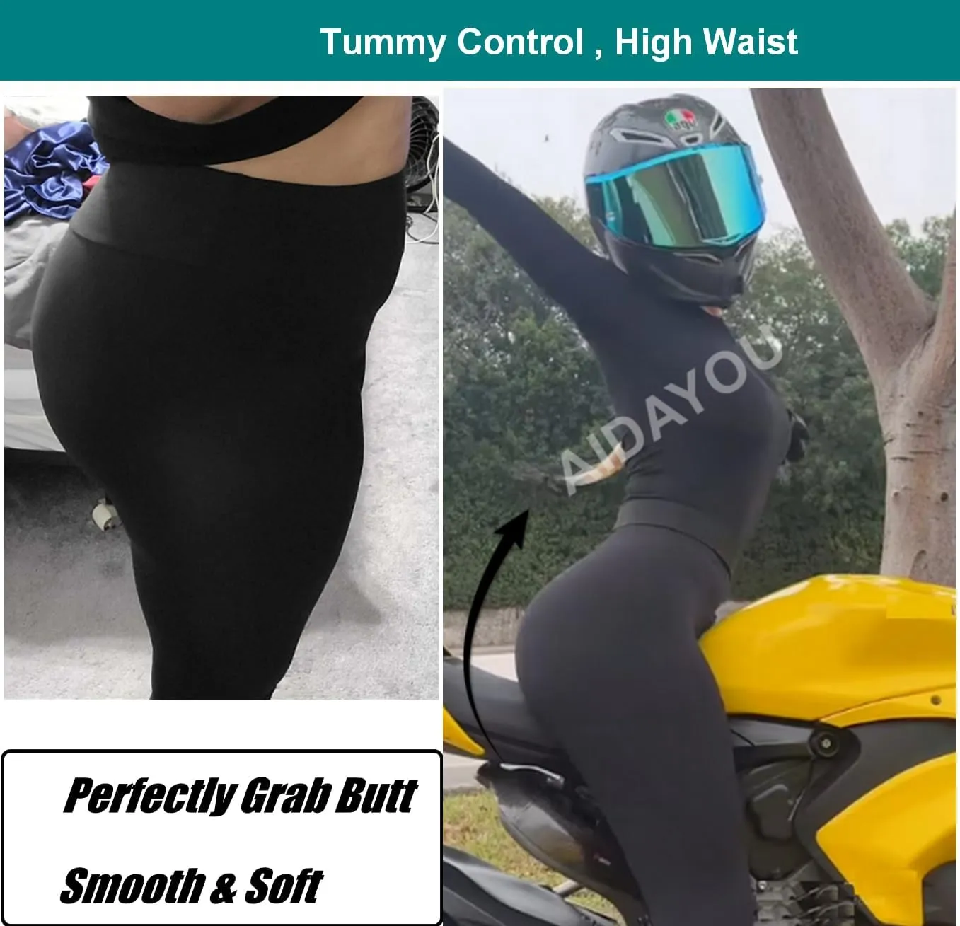 AIDAYOU Women Plus Size Leggings Thicken Super Stretch - Tummy Control- High Waist- Casual Every Day