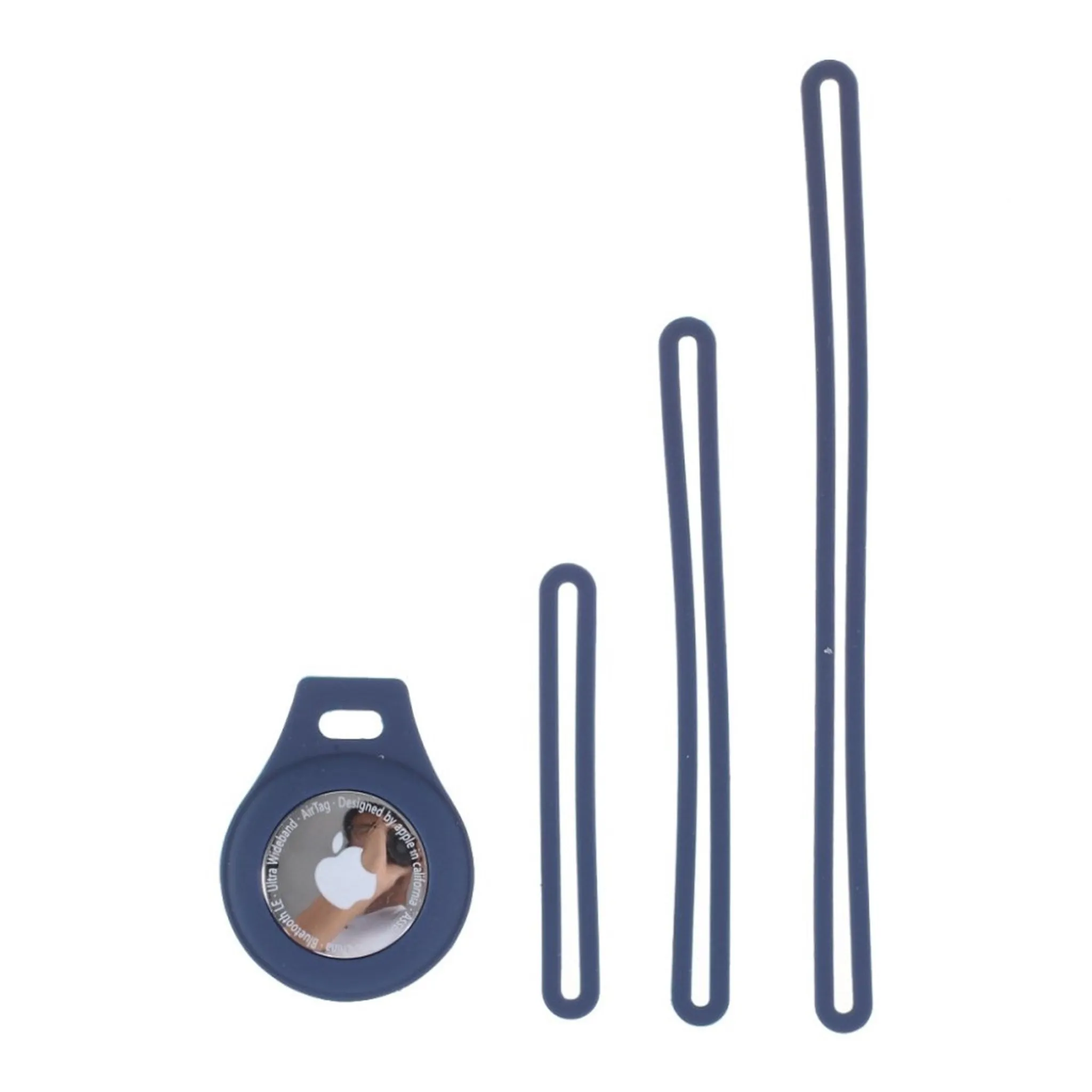 AirTags silicone cover with three straps - Dark Blue