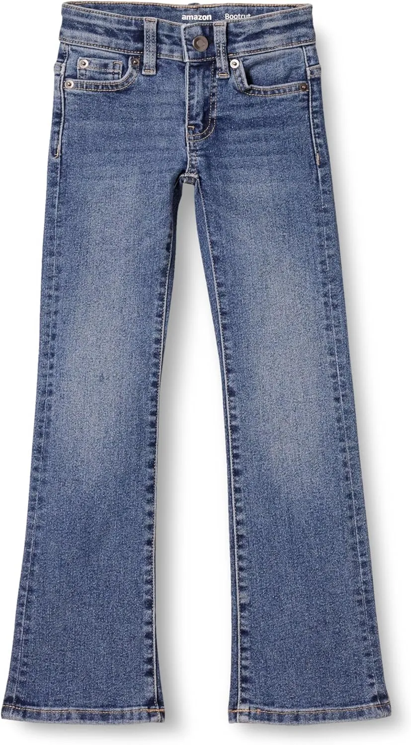 Amazon Essentials Girls' Slim Boot-Cut Stretch Jeans