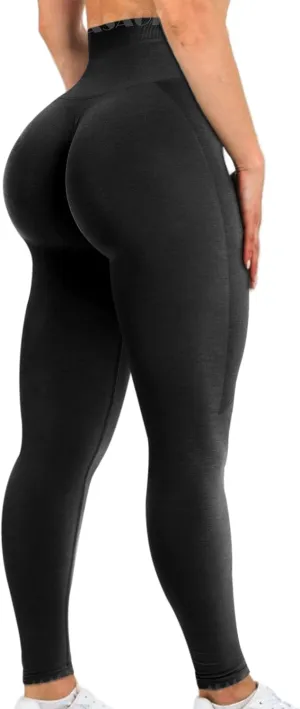 ASAGI Scrunch Butt Lifting Workout Leggings for Women High Waist Yoga Pants Amplify Gym Seamless Booty Tights