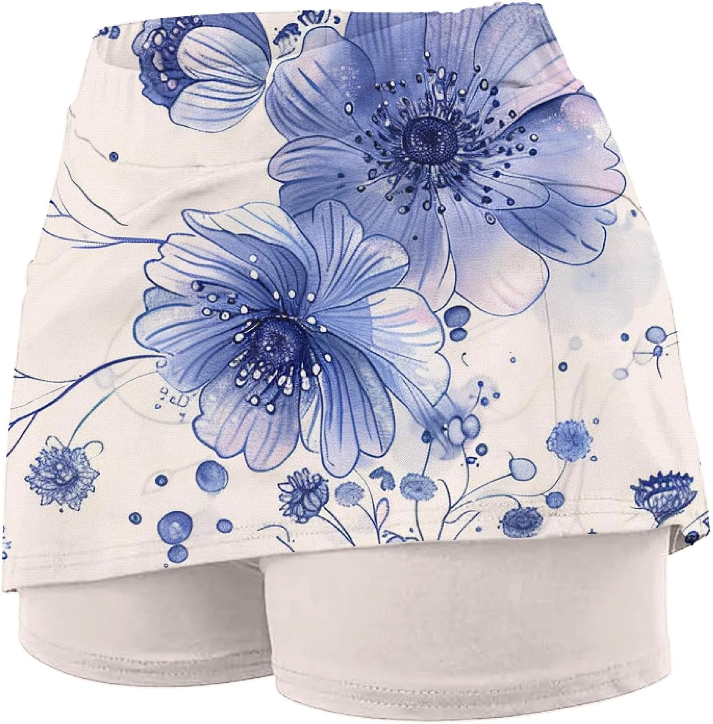 Athletic Skort for Women Summer Boho Floral Print Mini Skirts with Built in Shorts High Waist Workout Shorts
