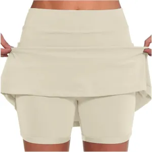 Athletic Skorts for Woman Tummy Control Tennis Elastic Hight Waist Skirt Casual Sport Plus Size Shorts with Pockets