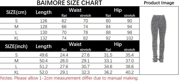 BAIMORE Women's High Waisted Leggings Elastic Waist Sweatpants Striped Graphic Pants Trousers