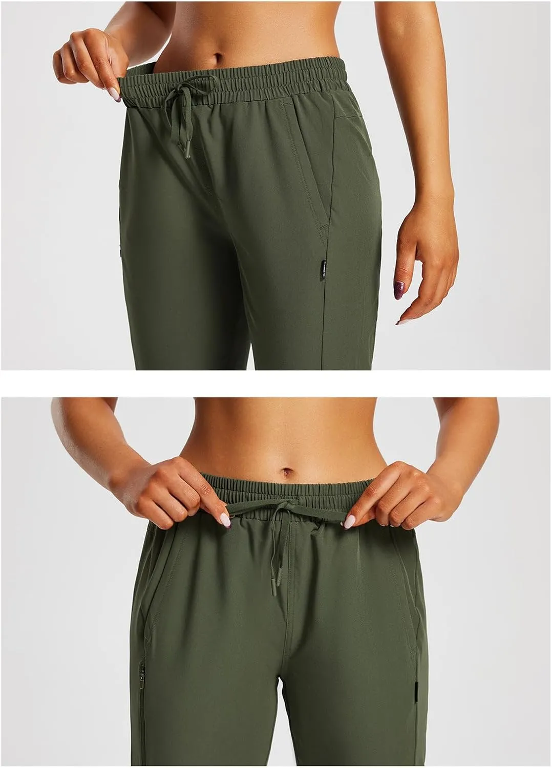 baleaf Women's 15" Long Shorts Below The Knee Capri Hiking Cargo Shorts Lightweight Quick Dry Elastic Waist for Casual
