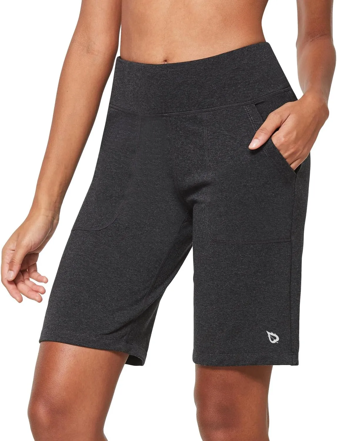 baleaf Women's Bermuda Long Shorts 10" Knee Length High Rise Athletic Shorts Pull On Workout Walking Golf Running Summer