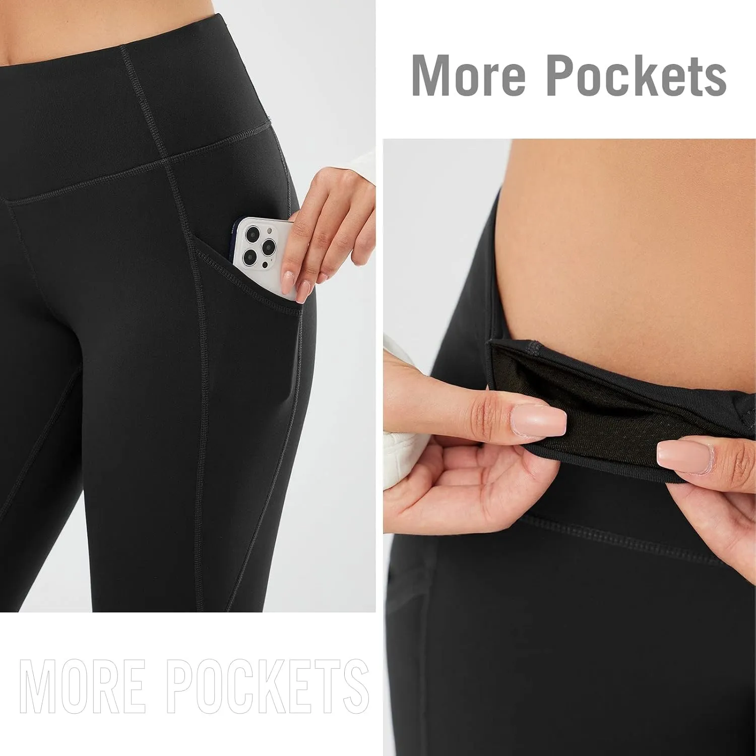 baleaf Women's Fleece Lined Leggings Thermal Warm Winter Tights High Waisted Yoga Pants Cold Weather with Pockets