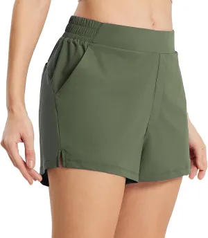 baleaf Women's High Waist Running Shorts 2.5" Athletic Workout Quick Dry Lightweight Sport Gym Shorts with Pockets Summer