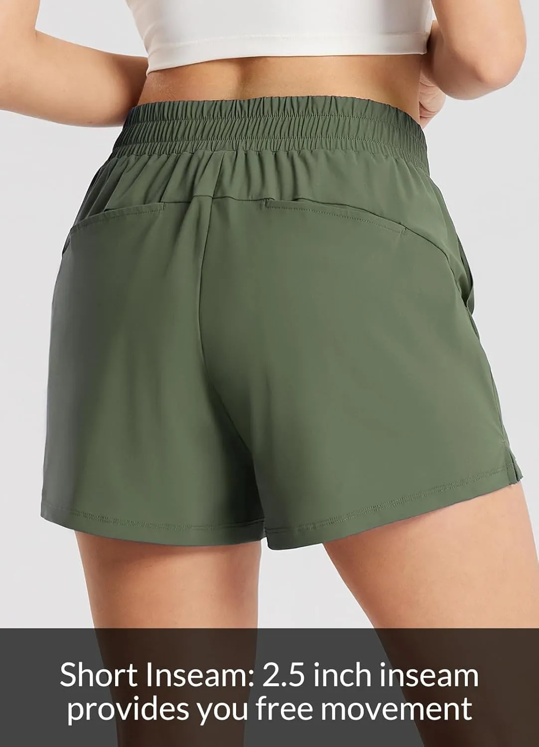 baleaf Women's High Waist Running Shorts 2.5" Athletic Workout Quick Dry Lightweight Sport Gym Shorts with Pockets Summer