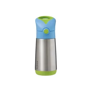 b.box Insulated Straw Sipper Drink Water Bottle 350ml - Ocean Breeze Blue Green