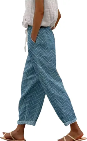 Black Leggings Women Casual Drawstring Pants High Waisted Drawstring Lounge Pants Cotton Linen Pants Women