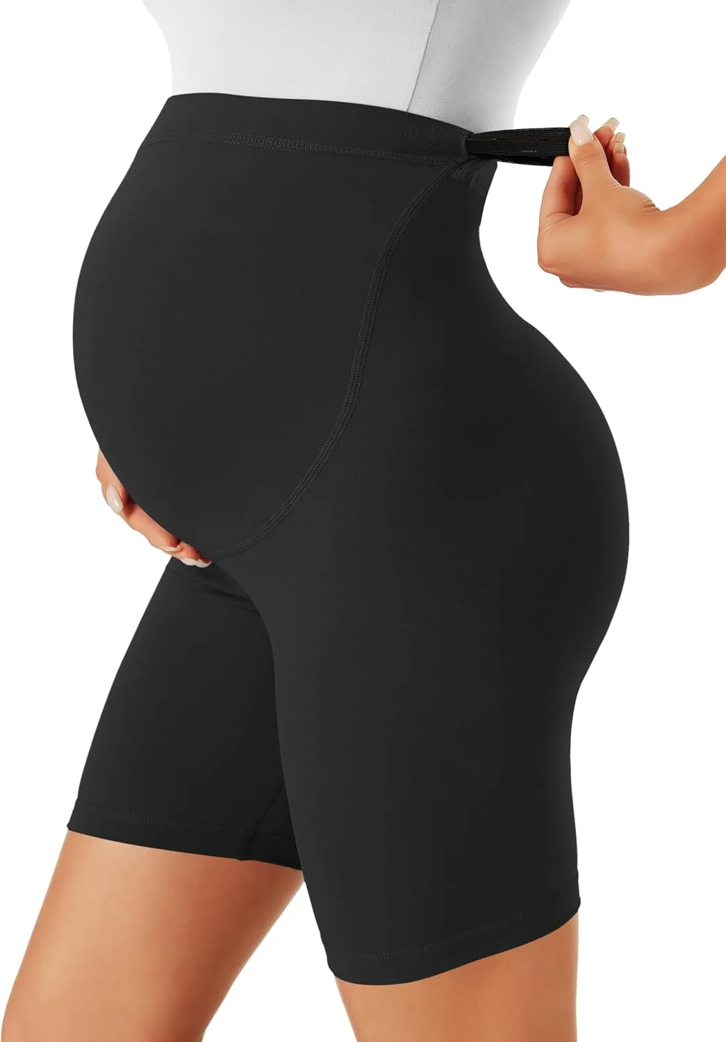 BONVIGOR Maternity Shorts Over The Belly-5" Biker Workout Yoga Active Athletic Pregnancy Short Pants Lounge Pajama