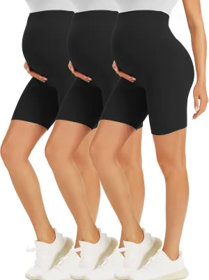BONVIGOR Maternity Shorts Over The Belly-5" Biker Workout Yoga Active Athletic Pregnancy Short Pants Lounge Pajama