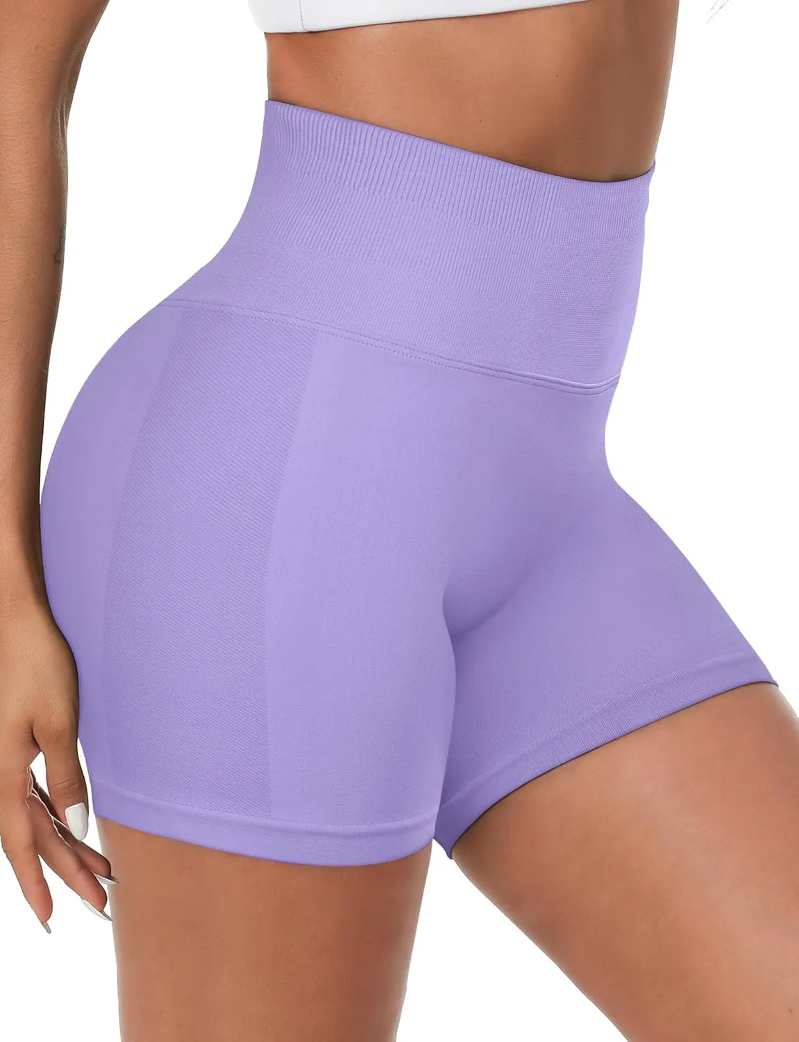 Buauty Women Workout Shorts 3.6" Butt Lifting High-Waisted Seamless Pants Scrunch Booty Athletic Gym Yoga Biker Shorts