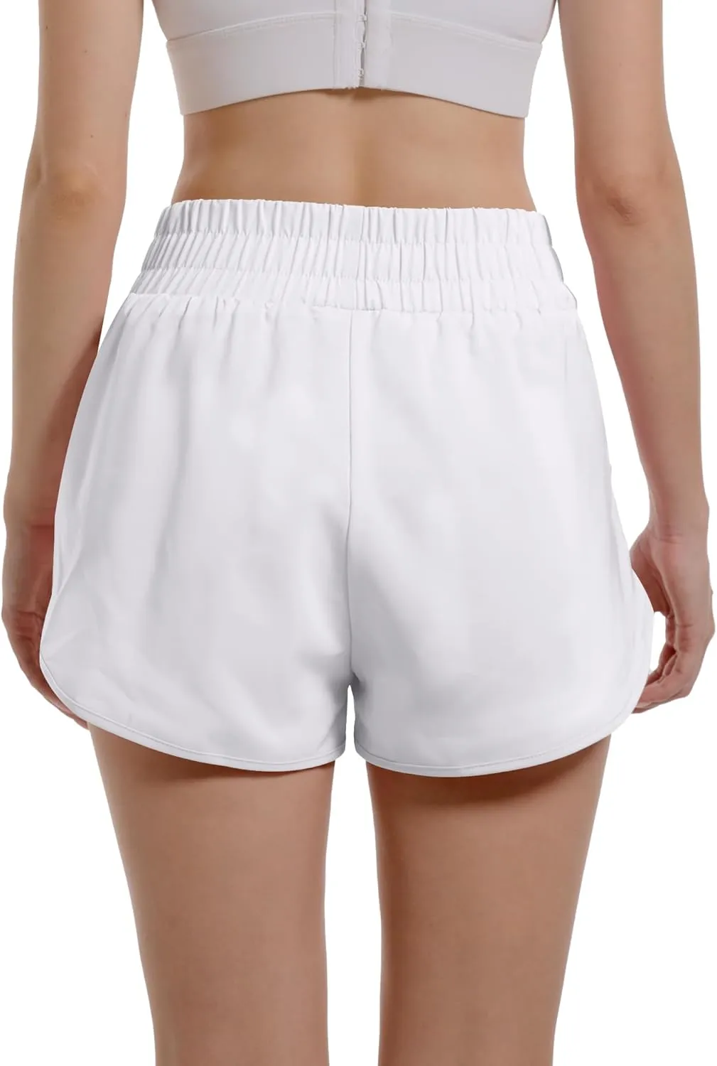 Buauty Womens Athletic Running Shorts with Zipper Pocket Workout Gym High Waisted Quick Dry Yoga Hiking Active Shorts