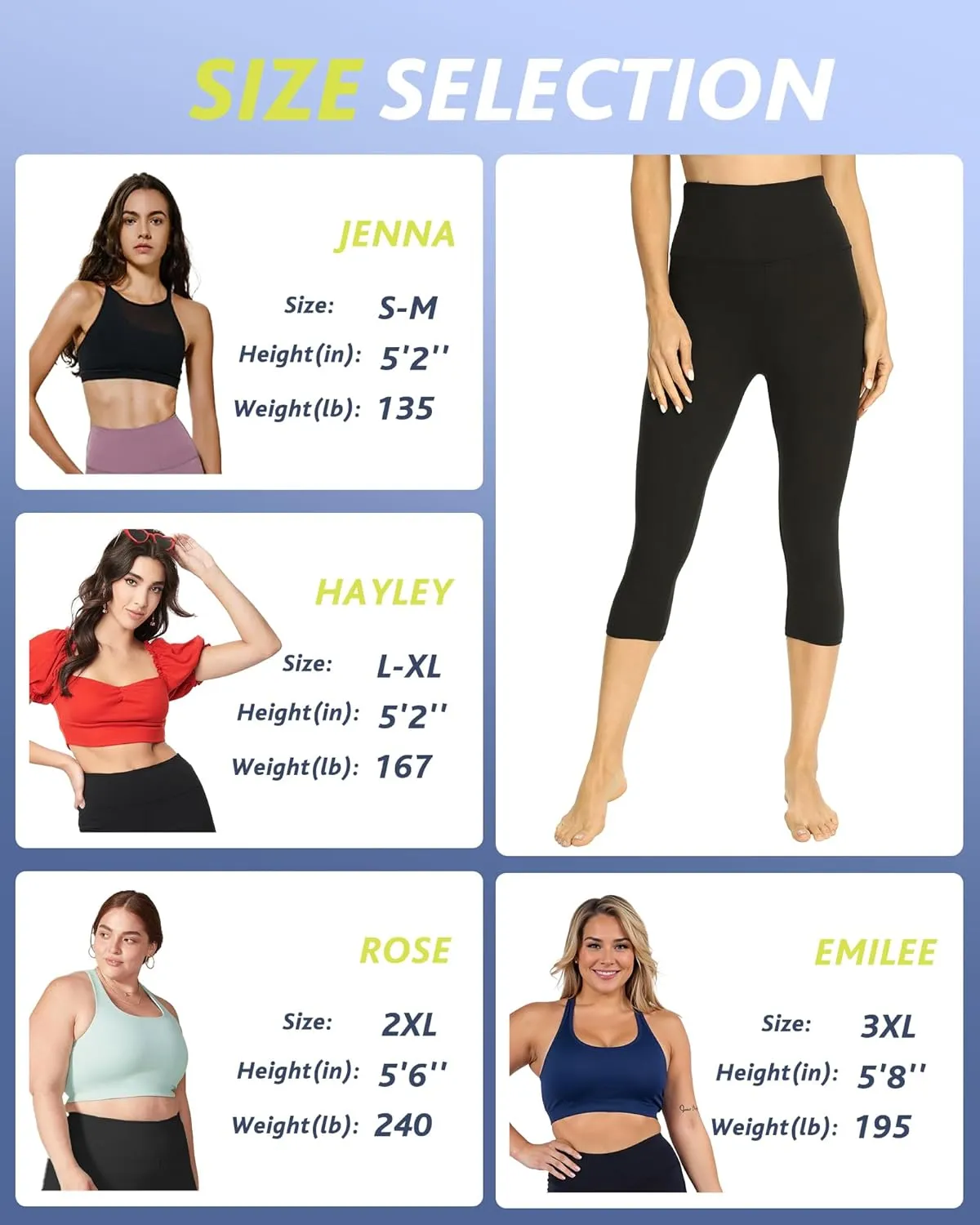 CAMPSNAIL 4 Pack Capri Leggings for Women - High Waisted Capris Tummy Control Yoga Pants with Pockets Workout Cycling Tights