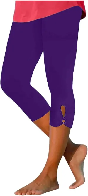 Capri Pants for Women Summer Dressy Comfy Stretchy Leggings Cropped High Waist Yoga Pants Workout Compression Pants