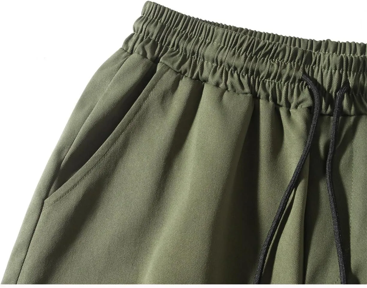 Cargo Pants for Men Casual Lightweight Jogger Elastic Waist Drawstring Sweatpants Athletic Hiking Pants with Pockets