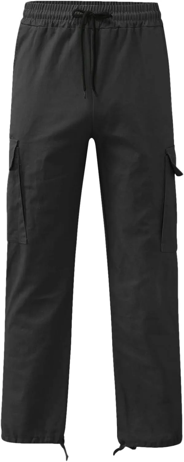 Cargo Pants for Men Elastic Waist Joggers Running Workout Gym Track Golf Pants Multi-Pocket Trousers
