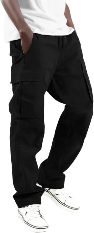 Cargo Pants for Men Straight Leg Hiking Joggers Lightweight Tactical Pant Outdoor Streetwear Trousers with Pocket
