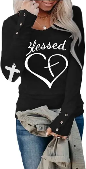 Christian Tshirts for Women Religious Inspirational Shirts Church Pray Outfits Bible Verses Top