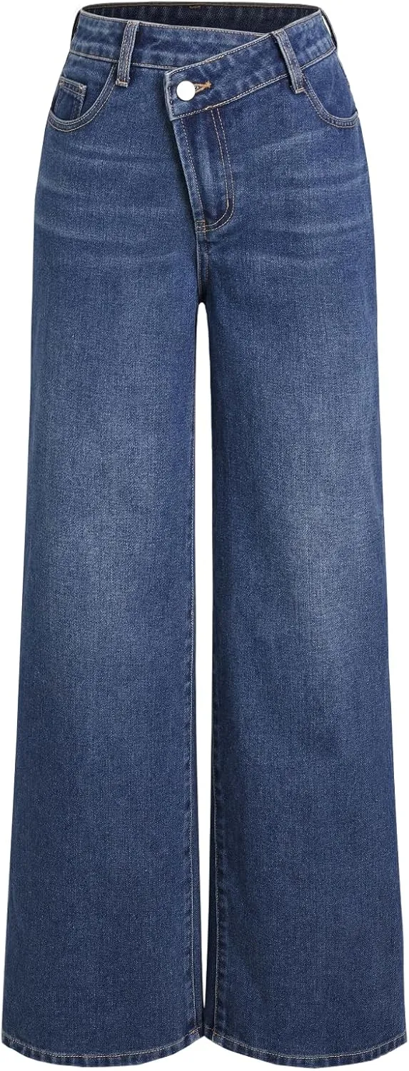 CIDER Denim High Waist Pocket Wide Leg Jeans
