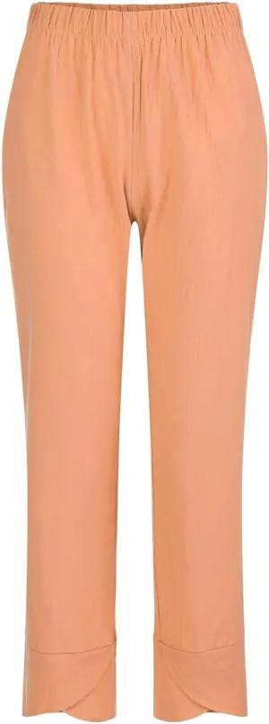 Cotton Linen Pants for Women Casual Capri Pant Plus Size Wide Leg Palazzo Summer Cropped Elastic Waist Trousers