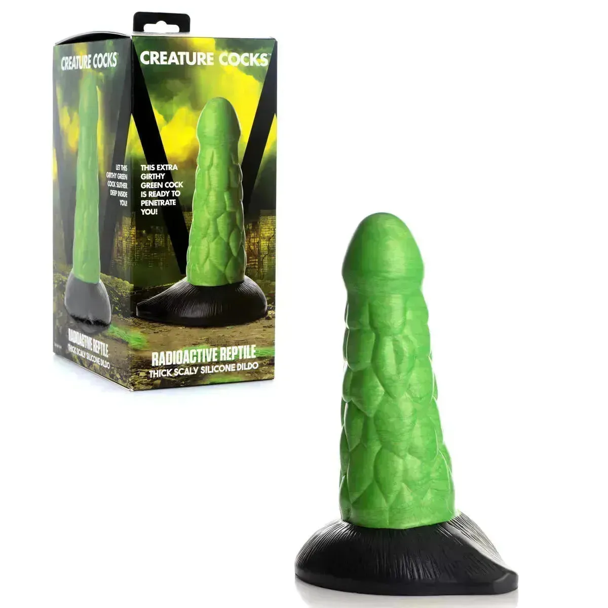 Creature Cocks Radioactive Reptile Thick Scaly Silicone Dildo