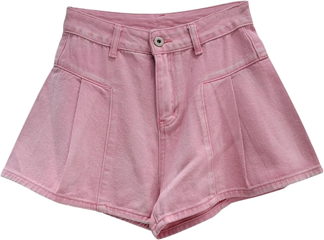 Denim Skort for Women Casual Slim A-Line Ruffle Shorts Summer Wide Leg Stretch Pleated Y2K Mini Jean Skirt Shorts
