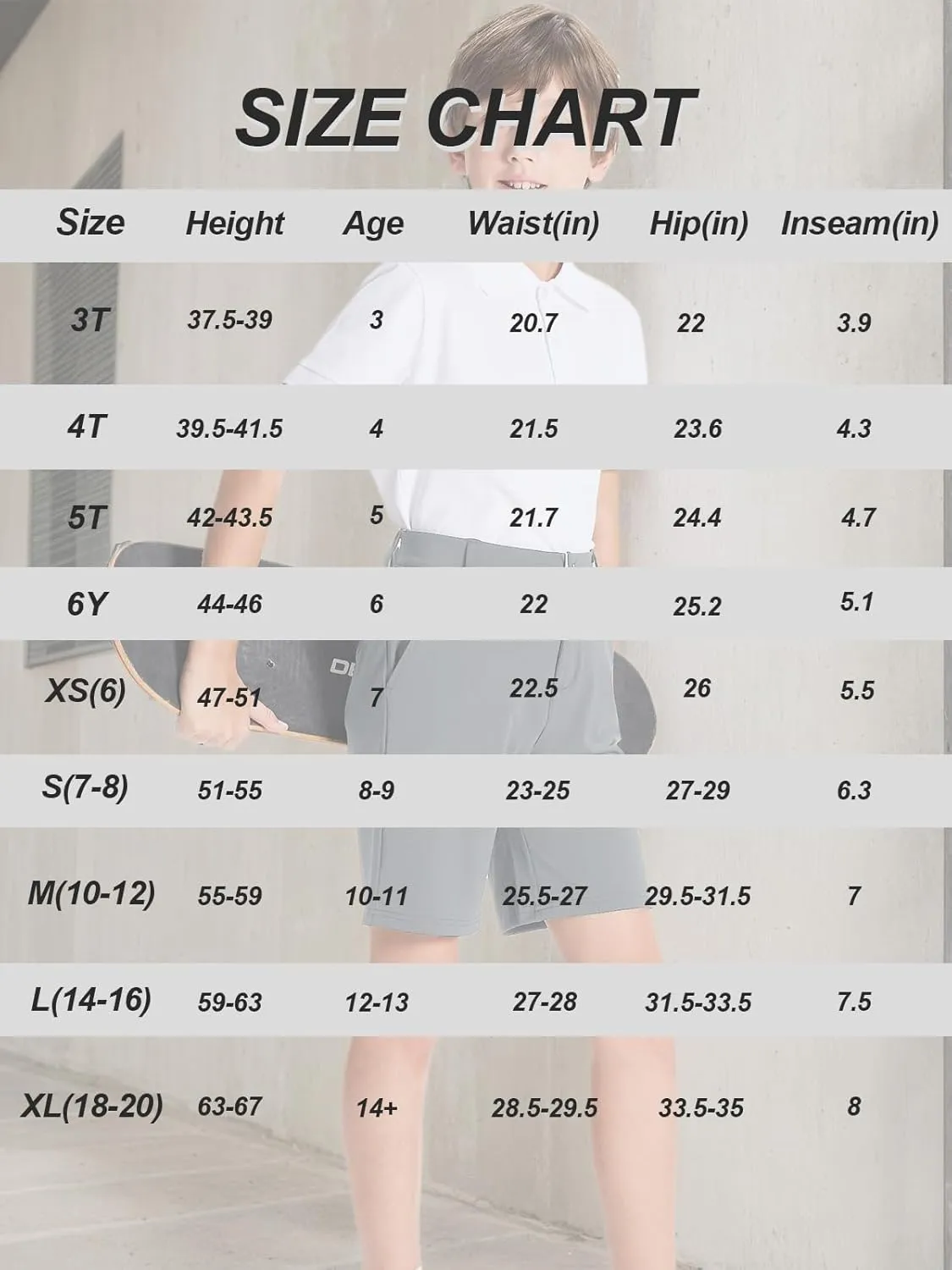 DEVOROPA Youth Boys Golf Shorts Stretch School Uniform Clothes Kids Flat Front Dress Chino Hybrid Twill Casual Shorts Pockets