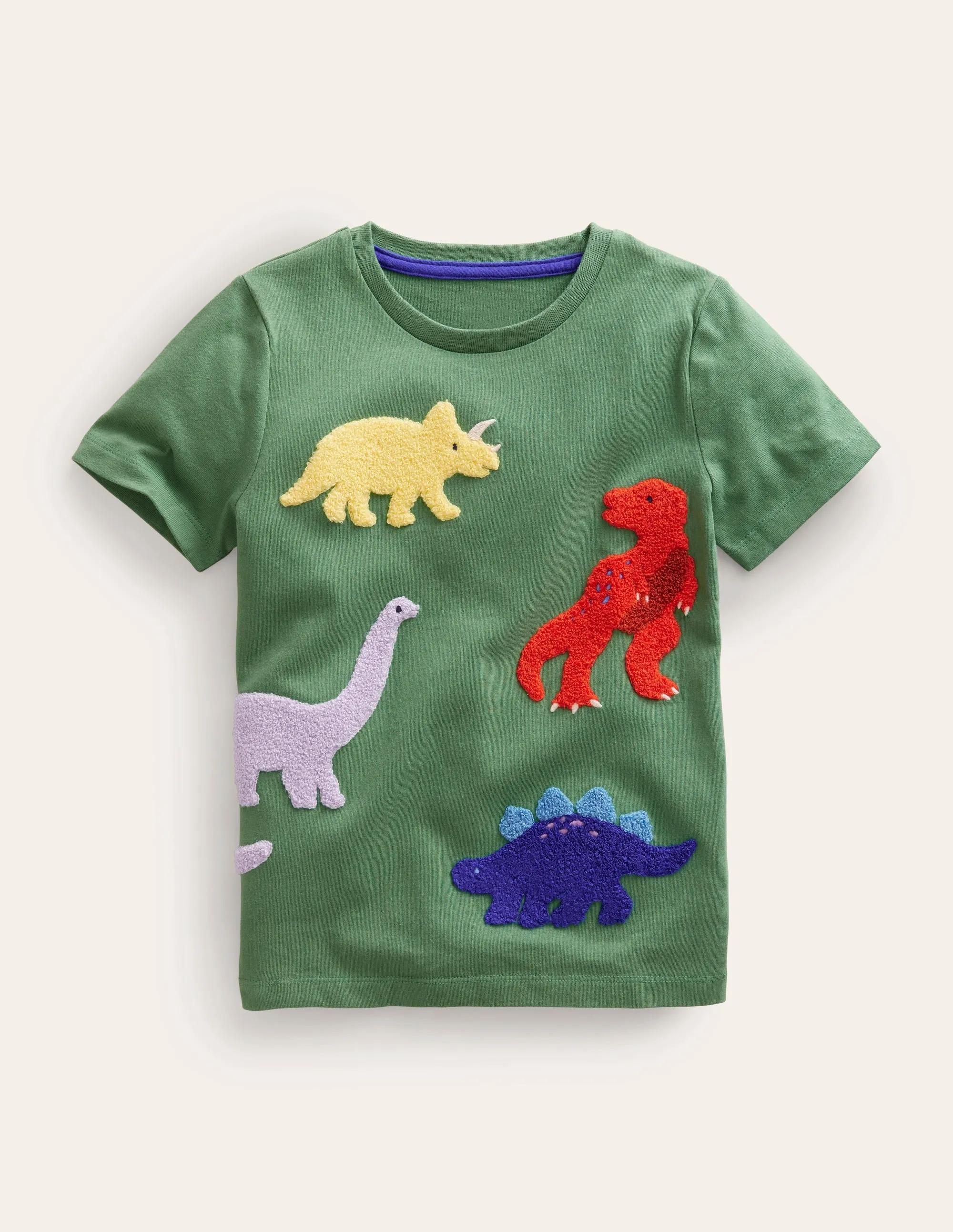 Dinosaur-Print Bouclé T-Shirt-Rosemary Dinosaurs