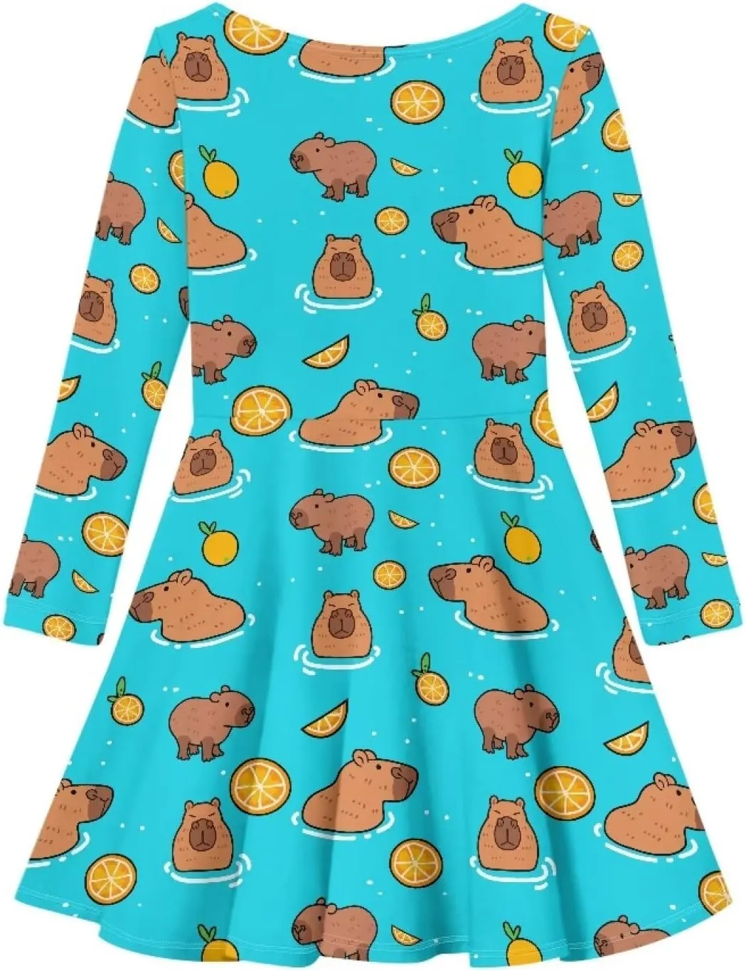Dresses for Toddler Girls Fashion Kids Dress with Long Sleeves Trendy Skater Twirly Casual A-Line Dress Gifts
