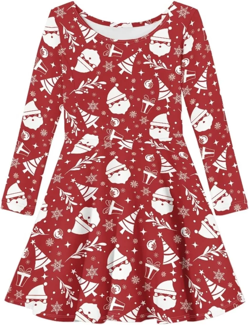 Dresses for Toddler Girls Fashion Kids Dress with Long Sleeves Trendy Skater Twirly Casual A-Line Dress Gifts