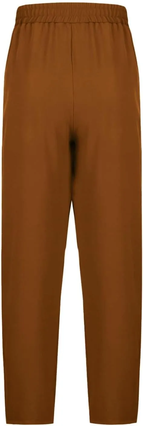 Dressy High Waist Wide Leg for Women Business Work Casual Pants Elegant Loose Fit Solid Straight Leg Trousers