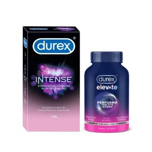 Durex Intense Performance Combo Pack - Durex Intense Condoms   Elevate Performa Capsules