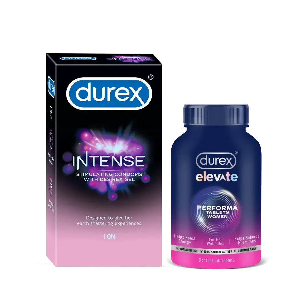 Durex Intense Performance Combo Pack - Durex Intense Condoms   Elevate Performa Capsules