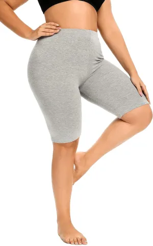 ELISS Plus Size Slip Shorts for Women Half Mid Thigh Legging Soft Stretchy Lace Shorts for Underdress/Skirt 1X-4X