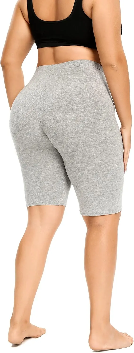 ELISS Plus Size Slip Shorts for Women Half Mid Thigh Legging Soft Stretchy Lace Shorts for Underdress/Skirt 1X-4X