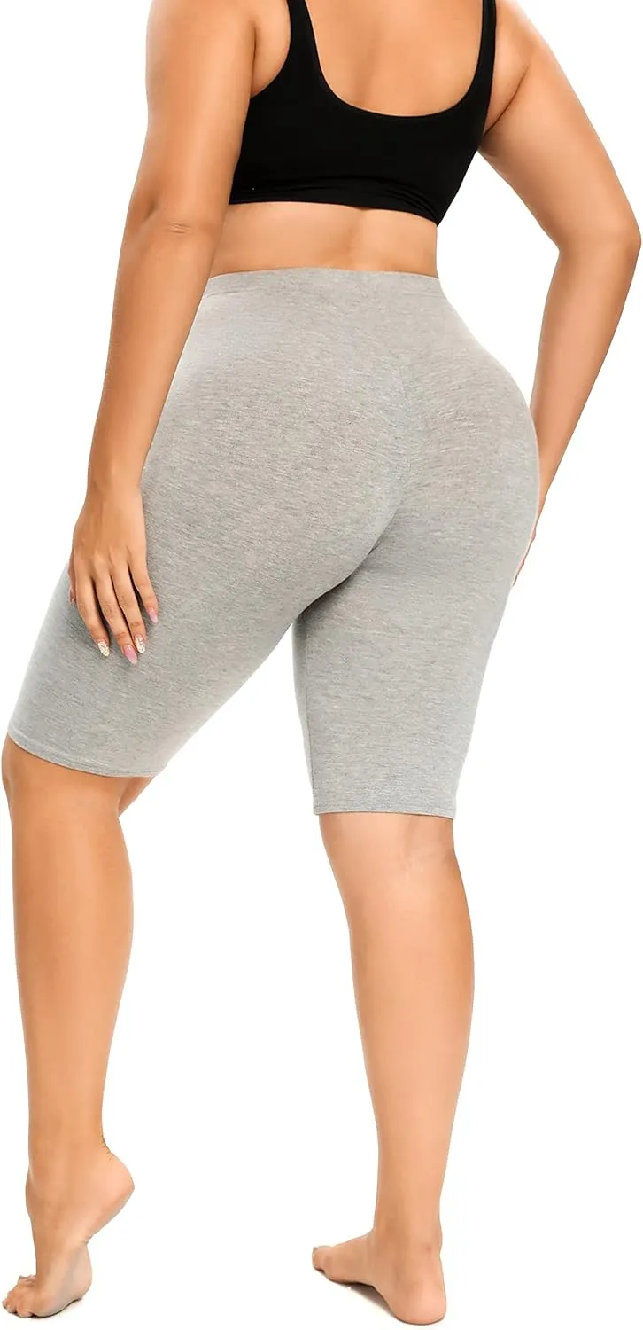 ELISS Plus Size Slip Shorts for Women Half Mid Thigh Legging Soft Stretchy Lace Shorts for Underdress/Skirt 1X-4X