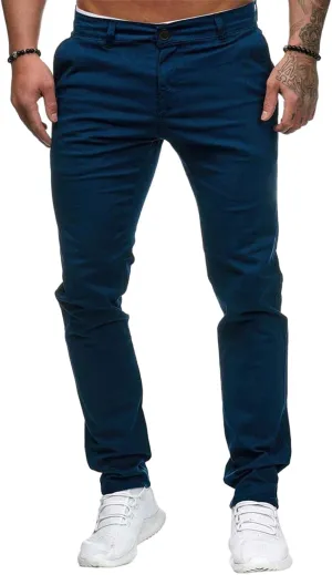 evzosrz Mens Casual Chinos Dress Pants Slim Fit Straight Flat-Front Golf Pant Travel Slacks Joggers Solid Trousers Sweatpant