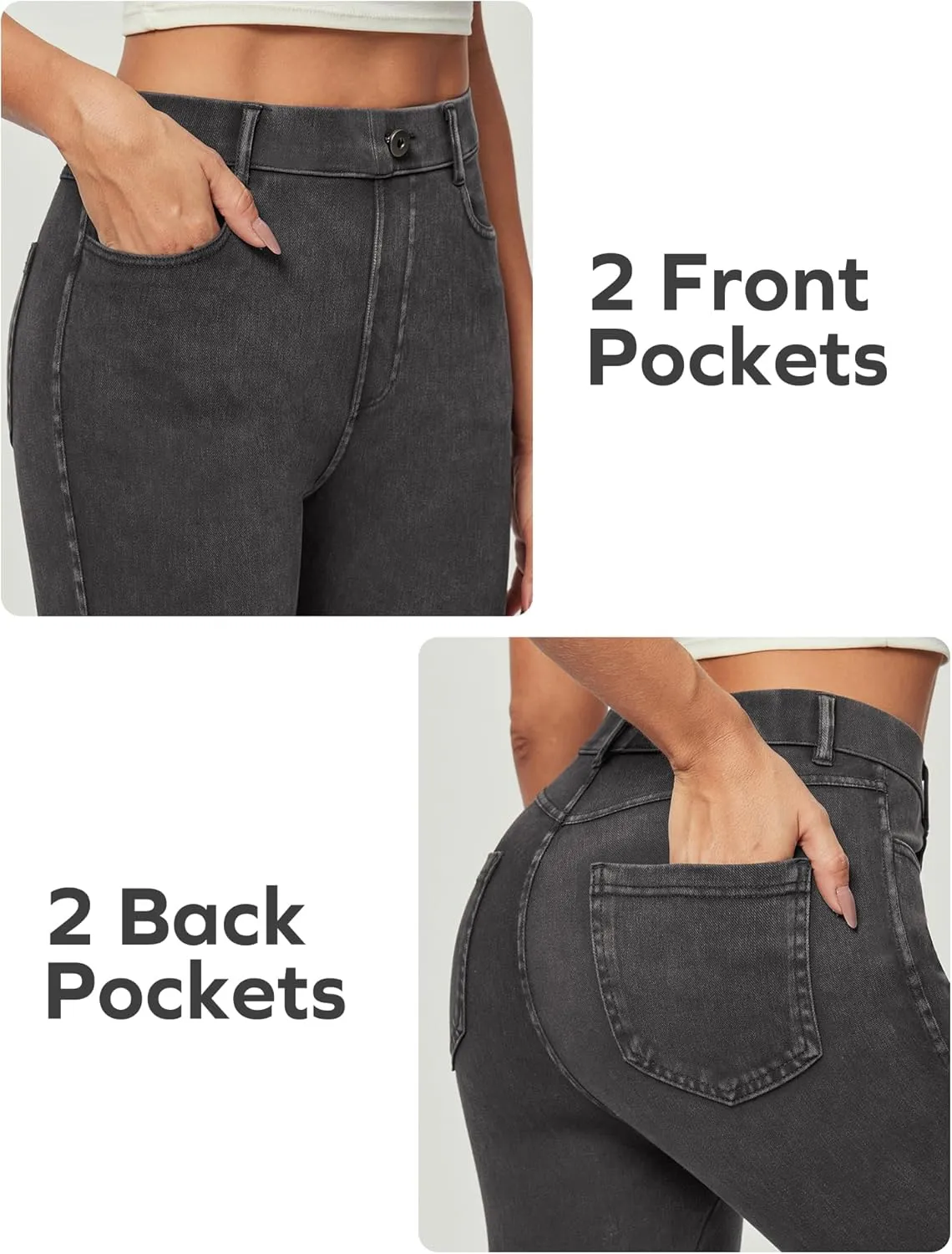 Ewedoos Jeggings for Women Tummy Control Stretchy High Waisted Jeans for Women Pull on Skinny Butt Lifting Jeans Trendy