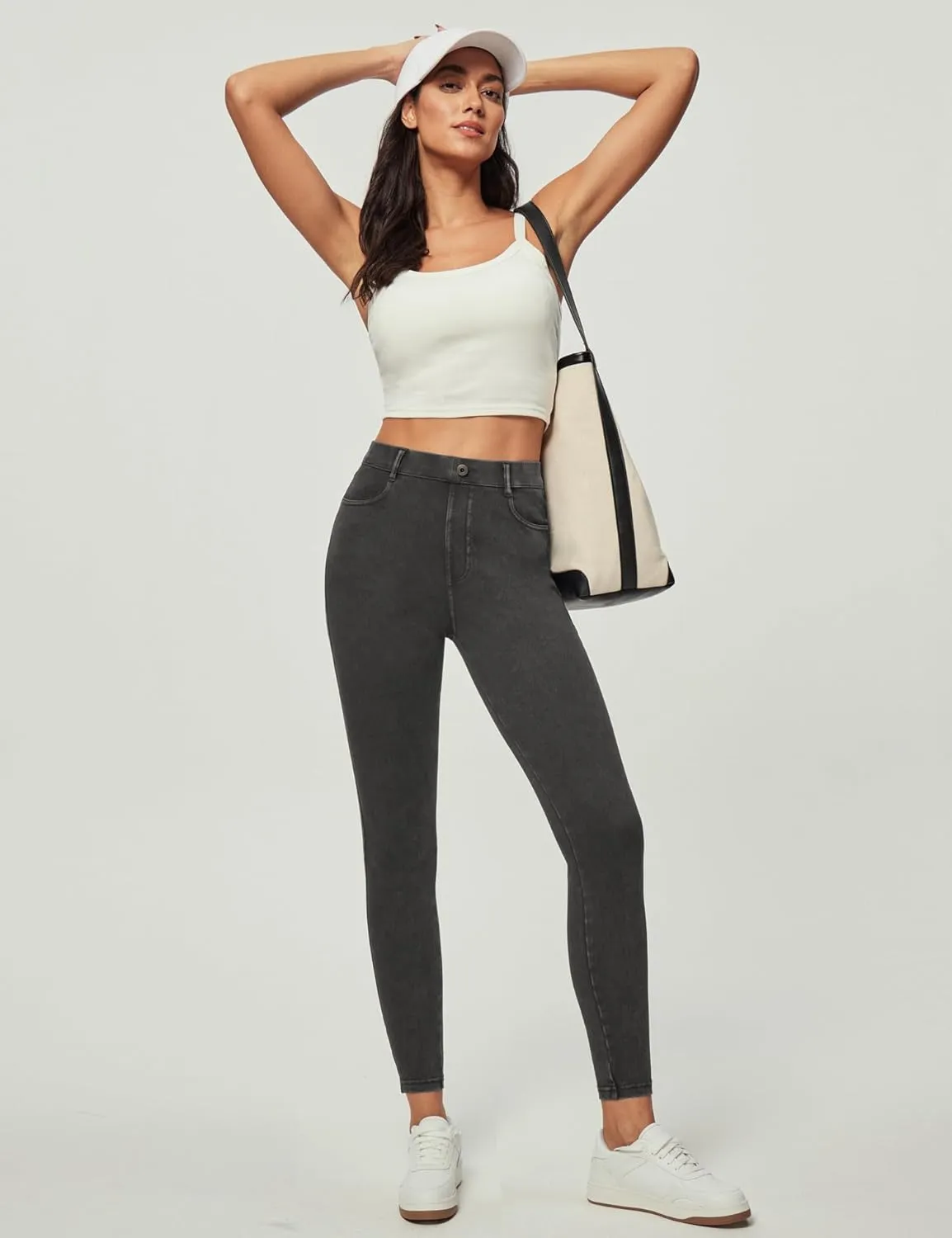 Ewedoos Jeggings for Women Tummy Control Stretchy High Waisted Jeans for Women Pull on Skinny Butt Lifting Jeans Trendy
