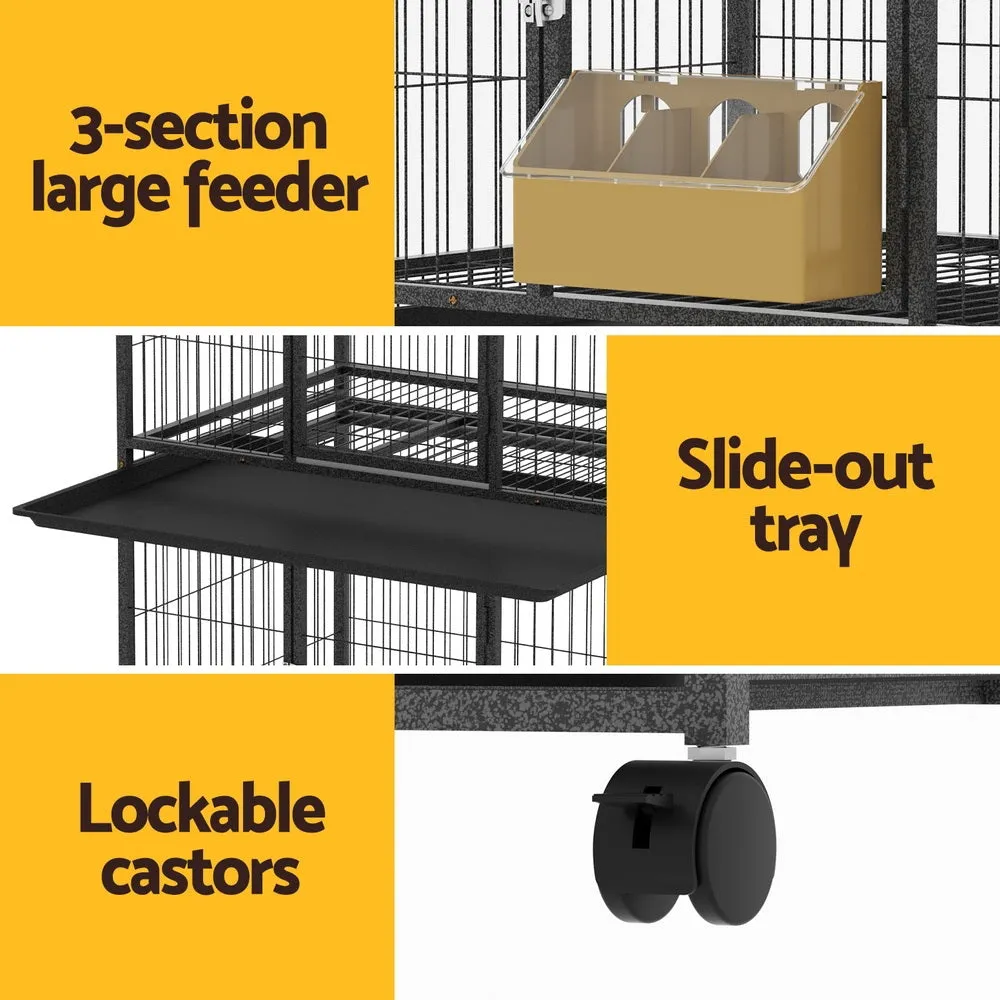 Expandable Large Bird Cage, 3 Trays & Feeder, i.Pet